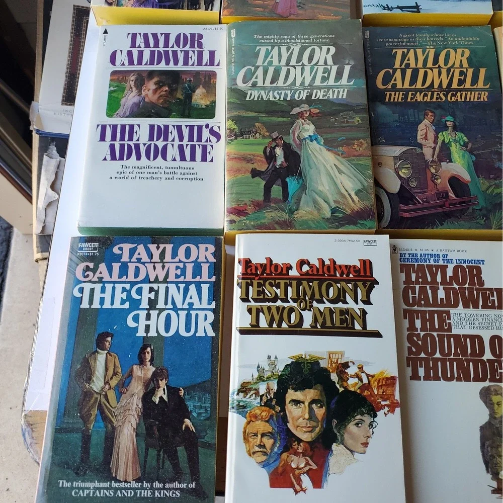 Lot of 35 Taylor Caldwell Vintage Paperback Historical Romance Books NOS